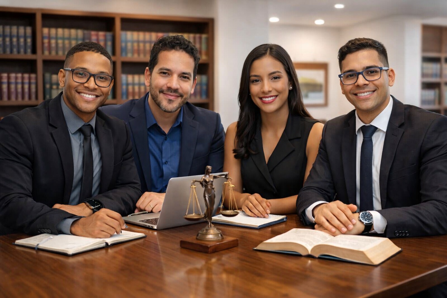 Advogados da P.S Advocacia em reunião com cliente
